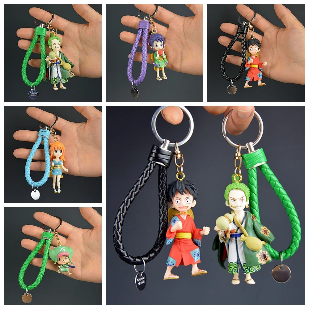 3D PVC Keychain Veiksmų Vienas Gabalas Luffy Zoro Sanji Paveikslas Modelis, Žaislų Krepšys Pakabukas Vienas Piec Anime Pav Key Finder Gerbėjų Dovanos 3