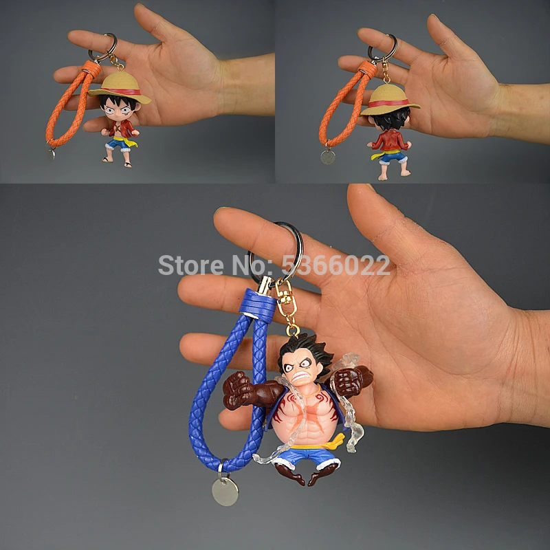 3D PVC Keychain Veiksmų Vienas Gabalas Luffy Zoro Sanji Paveikslas Modelis, Žaislų Krepšys Pakabukas Vienas Piec Anime Pav Key Finder Gerbėjų Dovanos 5