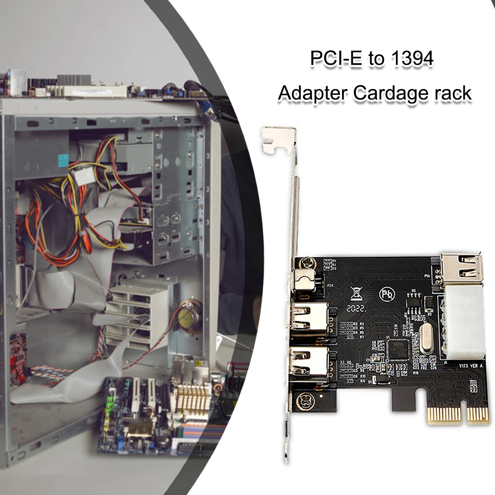 PCI-E 1394 Adapterį Korta PCI-E x1, 3-port DV Aukštos raiškos Vaizdo Fiksavimo Kortelė su 2*, kai 1394a 1 6Pin*kai 1394a 4Pin Uostuose 2