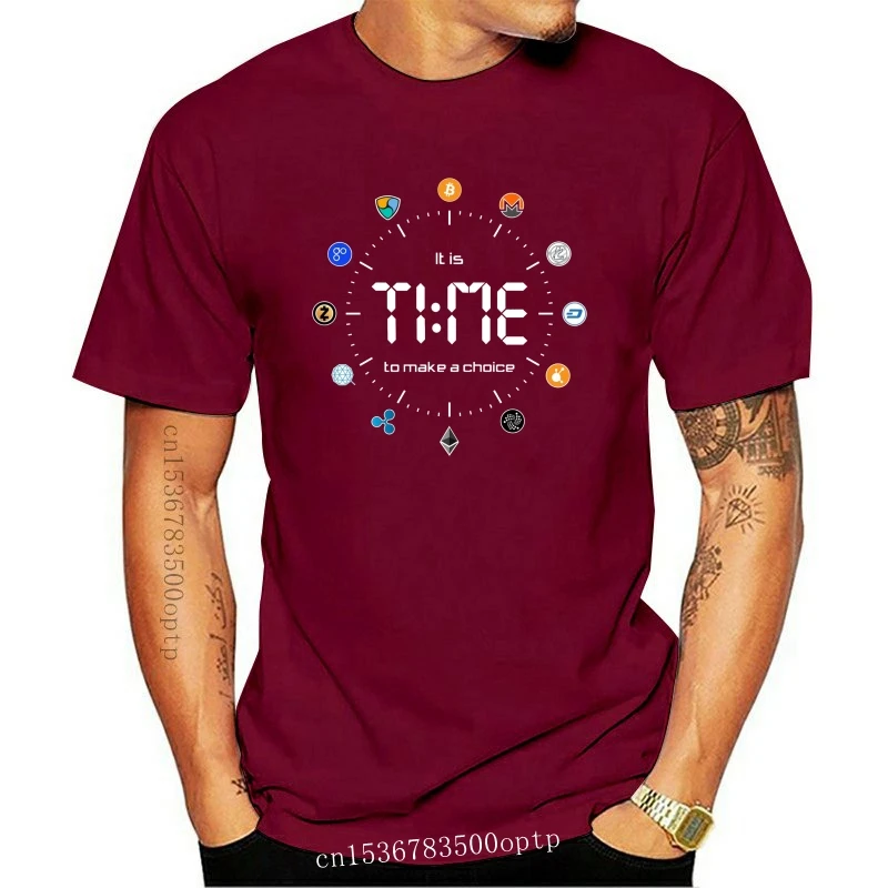 Juokinga Vyrų marškinėliai Moterims suvenyrinius marškinėlius Cryptocurrency . Atėjo laikas padaryti pasirinkimą, T-Shirt 4