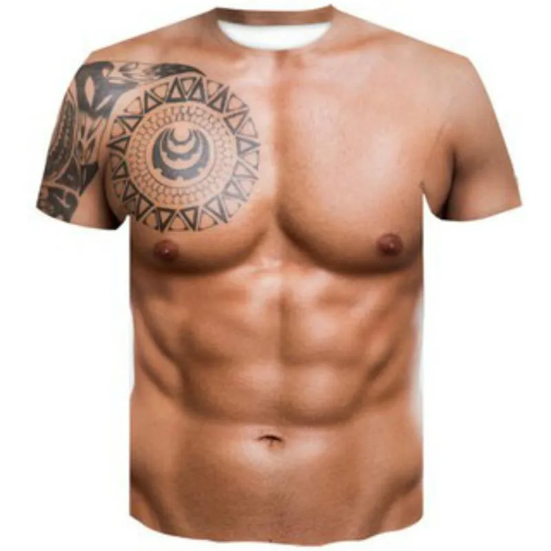 Vyrų raumenys O-kaklo trumparankoviai mados T-shirt spausdinimas 3D atsitiktinis marškinėliai atsitiktinis vyrų tendencija 2021 naujas vasaros 3