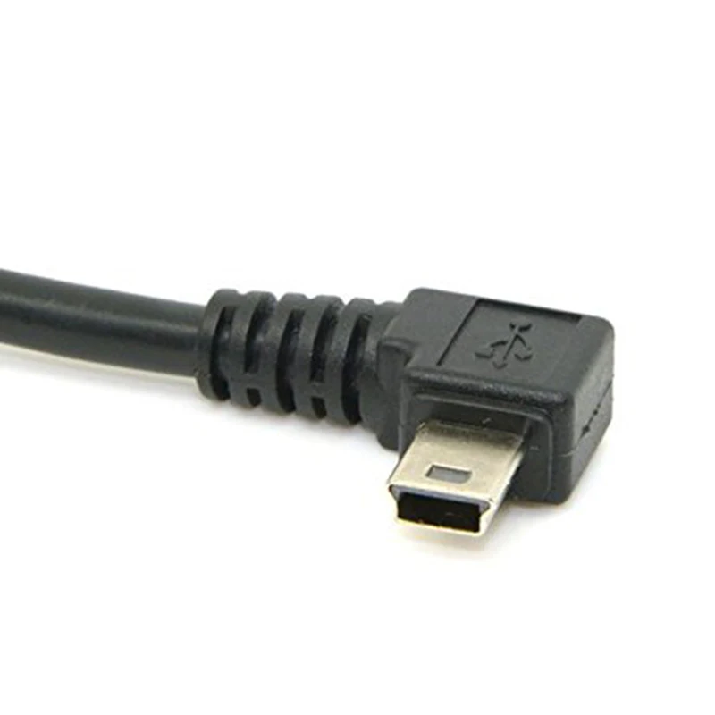 Mini USB B Tipo 5pin Vyrų Dešinę Kampu 90 Laipsnių USB 2.0 Male Duomenų Kabelis su EMI Ferito šerdimi 5 Metrų 5