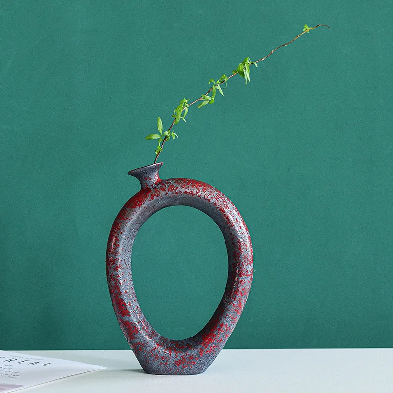 Kūrybos Maža Vaza Japoniško Stiliaus Zen Džiovintų Gėlių Turėtojas, Keramikos Amatai Ornamentu Namų Puošybai Keramikos Vaza Namų Reikmenys 2