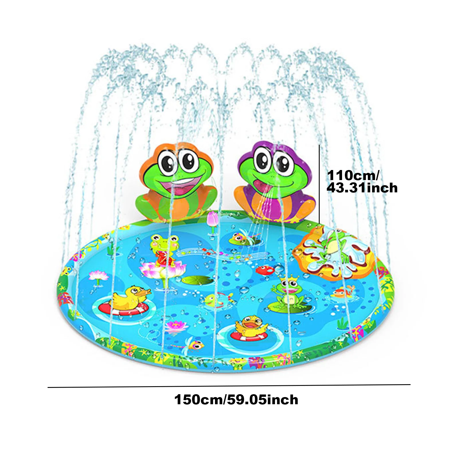 1PC Karšto Pardavimo Frog Splash Kilimėlis Lauko Vejos Žaidimas Vaikams, Vandens Žaislas Purkštuvų Trinkelėmis, purškiamo Vandens Žaislas Tėvų-vaikų Bendravimą Žaidimas 2