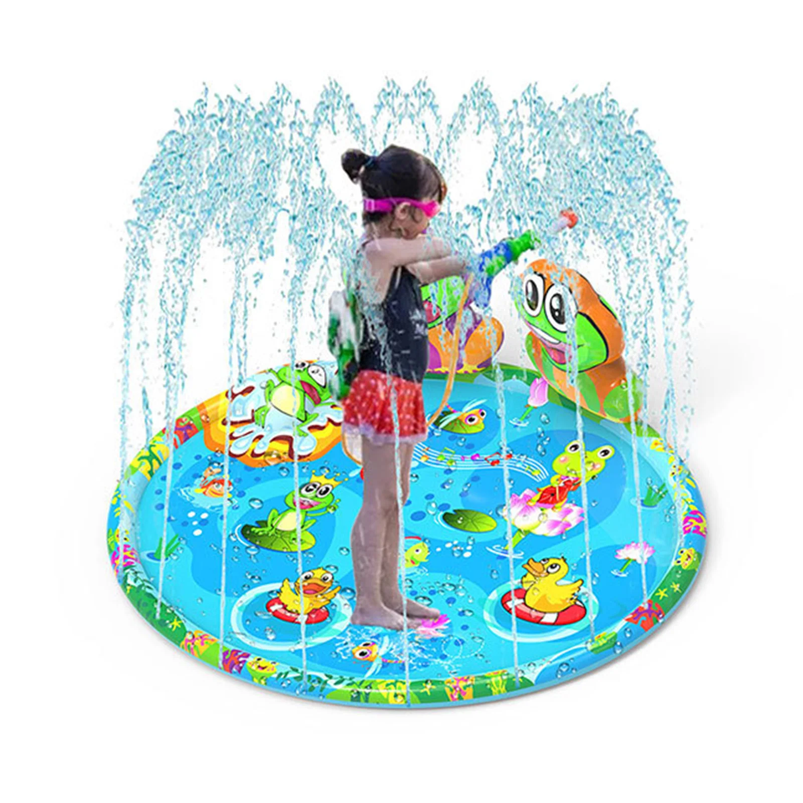 1PC Karšto Pardavimo Frog Splash Kilimėlis Lauko Vejos Žaidimas Vaikams, Vandens Žaislas Purkštuvų Trinkelėmis, purškiamo Vandens Žaislas Tėvų-vaikų Bendravimą Žaidimas 5