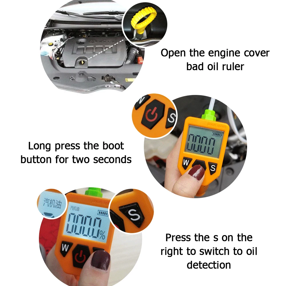 Kišeninis Skaitmeninis Variklio Alyva Testeriai Auto Patikrinkite Alyvos Kokybės Detektorius LED Ekranas, Dujų Analizatorius Automobilio Testavimo Įrankiai 5