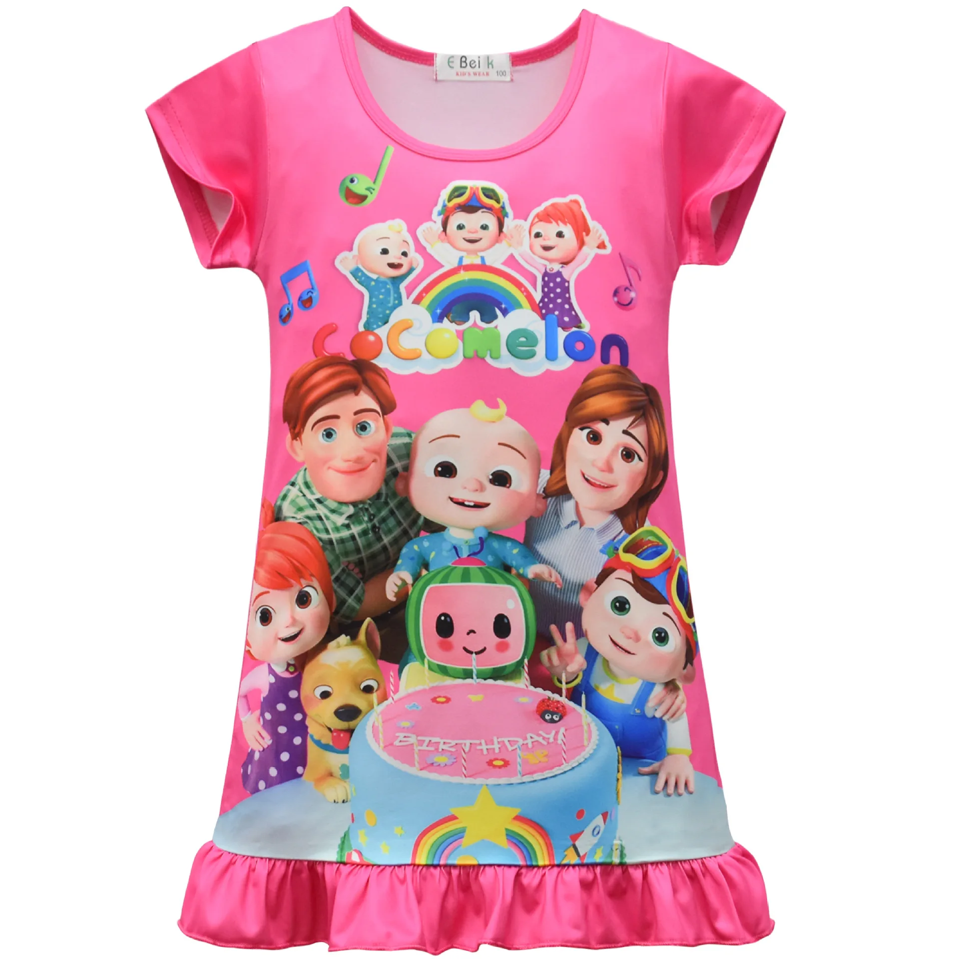 Cocomelon Marškinėliai Vaikams Princesė Vasaros Naktį Suknelė Vaikų Pajama Vaikų Namų Drabužiai, Kūdikių Animacinių Filmų Pižamą Merginos Sleepwear 1