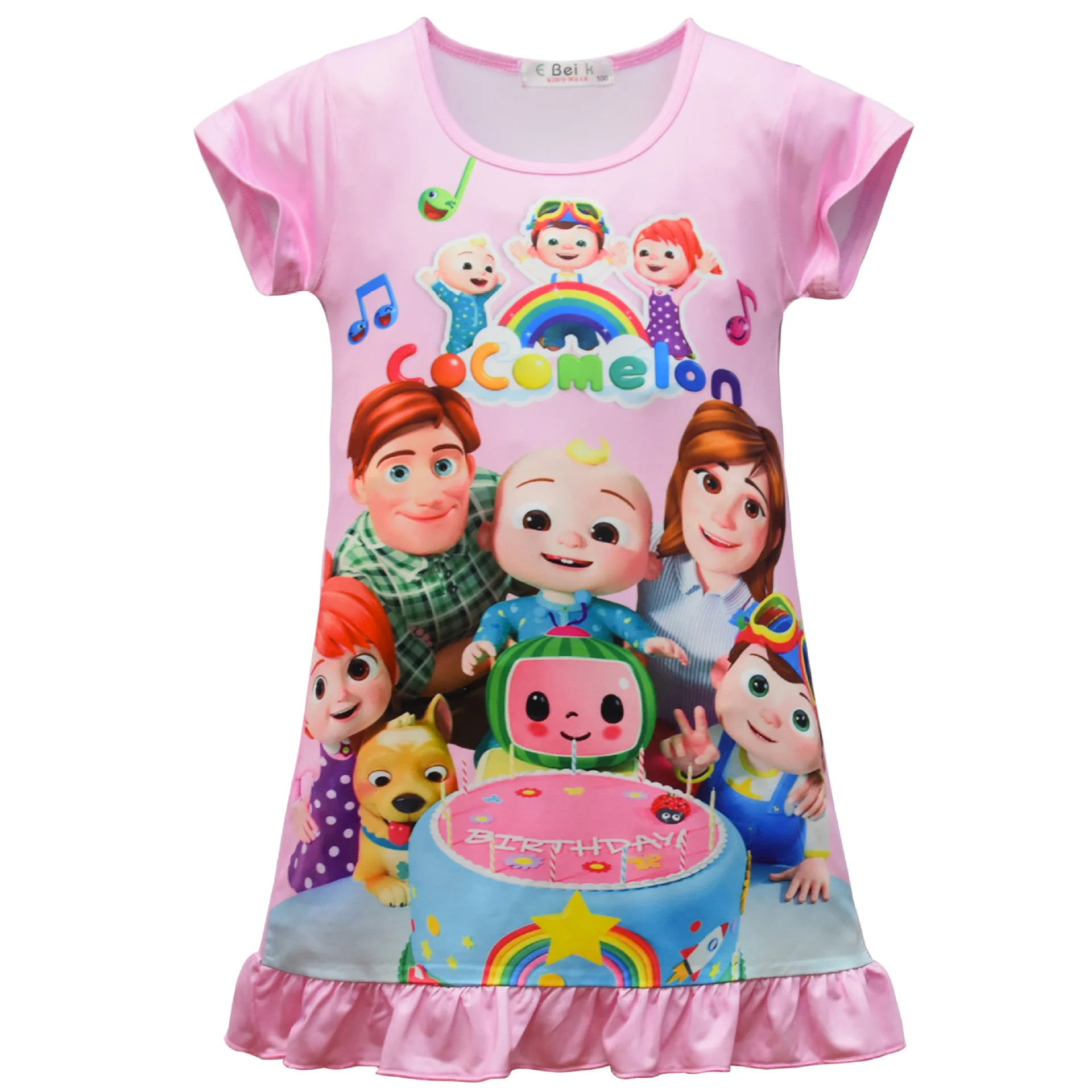 Cocomelon Marškinėliai Vaikams Princesė Vasaros Naktį Suknelė Vaikų Pajama Vaikų Namų Drabužiai, Kūdikių Animacinių Filmų Pižamą Merginos Sleepwear 3