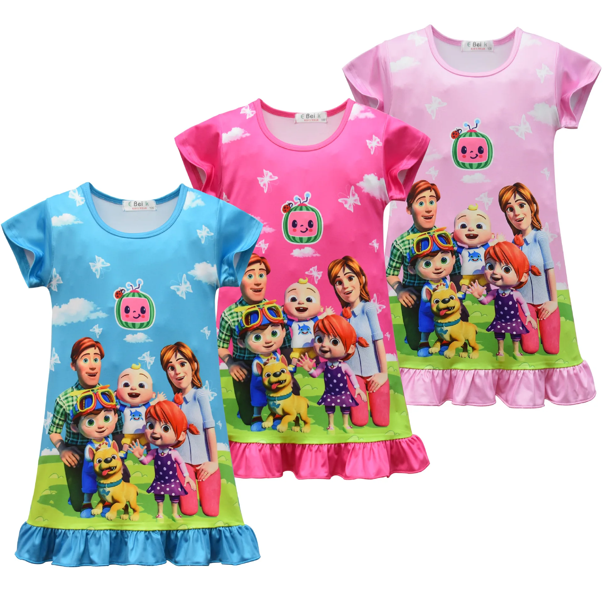 Cocomelon Marškinėliai Vaikams Princesė Vasaros Naktį Suknelė Vaikų Pajama Vaikų Namų Drabužiai, Kūdikių Animacinių Filmų Pižamą Merginos Sleepwear 4