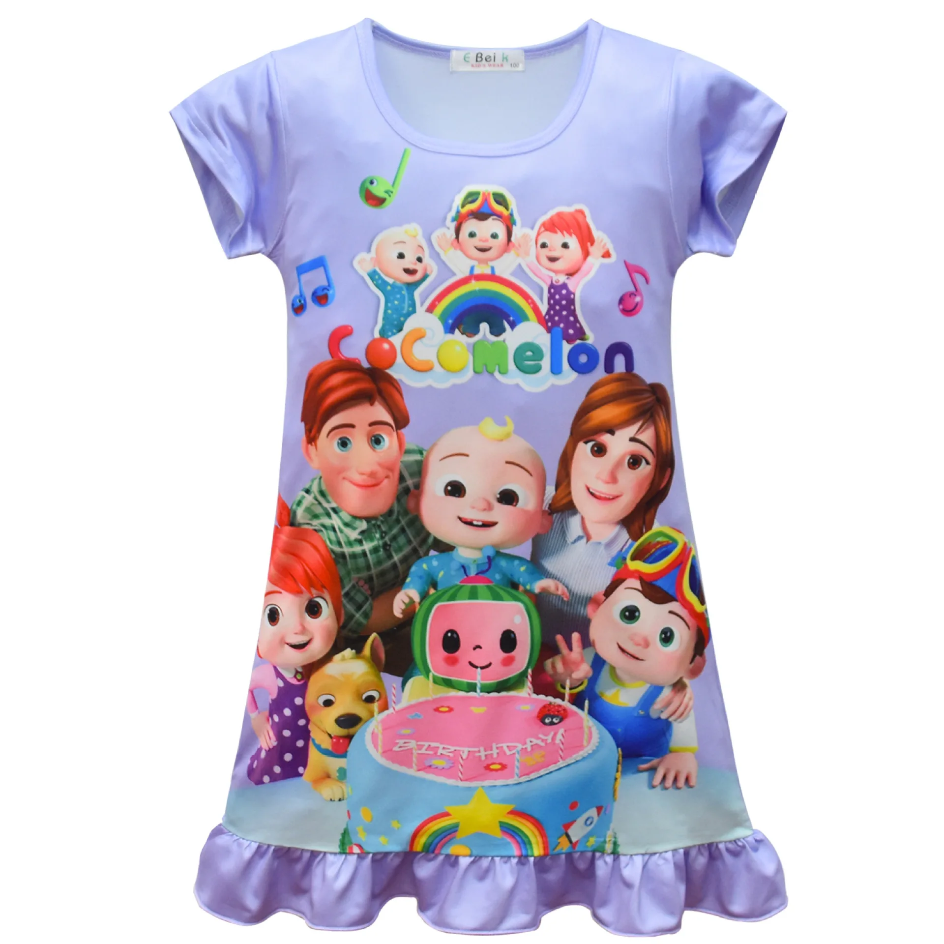 Cocomelon Marškinėliai Vaikams Princesė Vasaros Naktį Suknelė Vaikų Pajama Vaikų Namų Drabužiai, Kūdikių Animacinių Filmų Pižamą Merginos Sleepwear 5