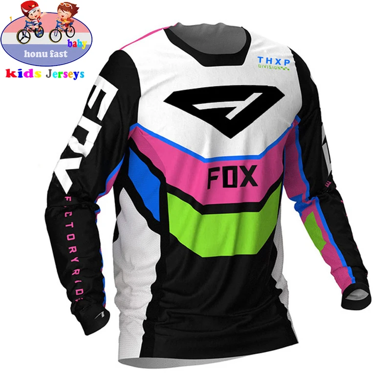 MTB FOX Kids fuera de carretera ATV Lenktynių camiseta sojos RF bicicleta Jersey para descensos Jersey Motokroso DH MX Ropa ninos 0