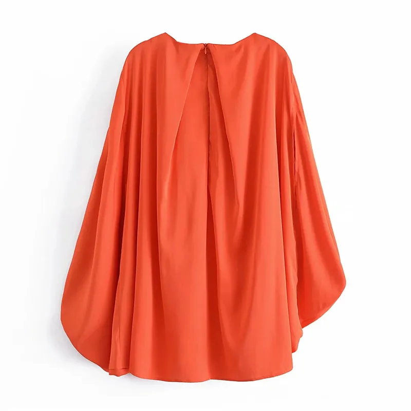 PSEEWE Za 2021 Oranžinė Suknelė Moterims Klostuotas Mini Satino Suknelė Moteris Mados Ruched Trumpas Vasaros Dresse Asimetrinė Paplūdimio Sundress 0