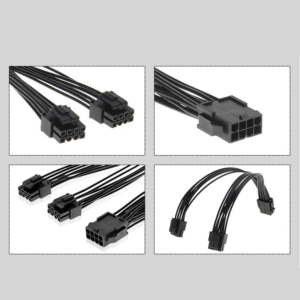 CPU Power Splitter Cable 8Pin Dual CPU 8 Pin(4+4) CPU motininės Plokštės Maitinimo Adapteris Y Splitter ilgintuvas (20cm) 5