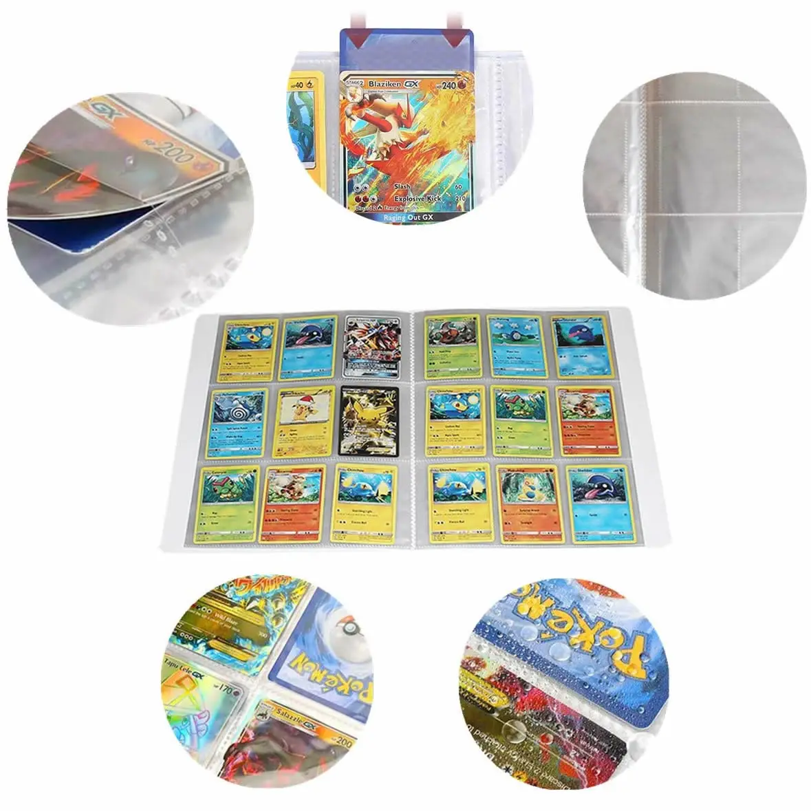 Naujas 432Pcs Pokemon Albumą Knygos Animacinių filmų Kortelės Žemėlapio Aplanką Žaidimo Kortelės VMAX GX 9 Kišenėje Turėtojas Surinkimo Pakrautas Sąrašą, Vaikas, Kietas Žaislas Dovana 5