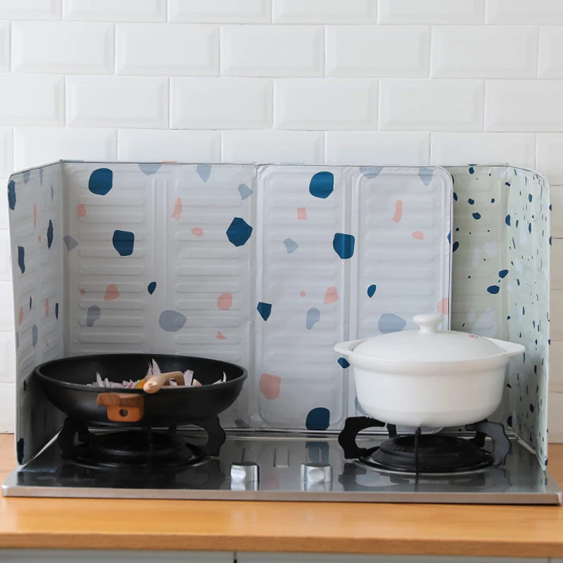 Virtuvėje Dujinė Viryklė Pertvara Sulankstomas Aliuminio Plokštės Keptuvėje Aliejų Splash Ekrano Apsaugos Virtuvės Reikmenys Specialybės Įrankis 1