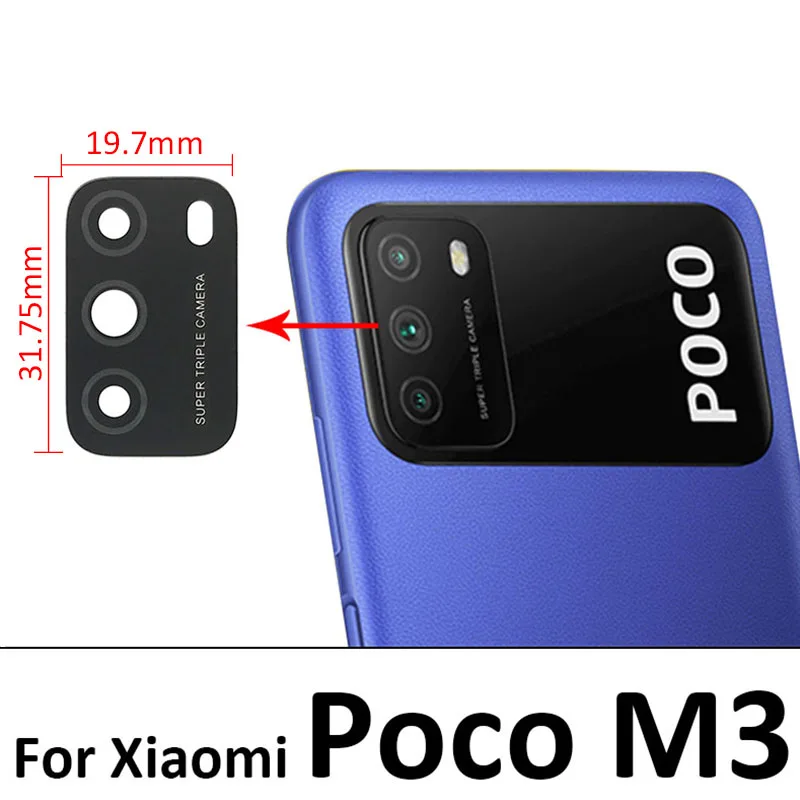 2vnt/Daug, Kameros Stiklo Lęšis Xiaomi Poco M3 Atgal Galinio vaizdo Kameros Objektyvas Su Lipduko Klijų 1