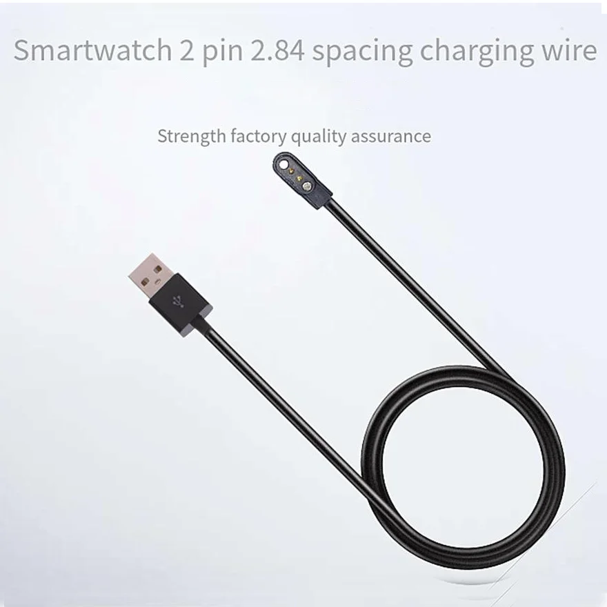 2pin Rankogaliai Įkrovimo Linija Smart Žiūrėti Magnetas Siurbimo Įkrovimo Kabelis 2-pin 2.84 mm USB Power Įkroviklio Laidai Avarinė Apsauga 2