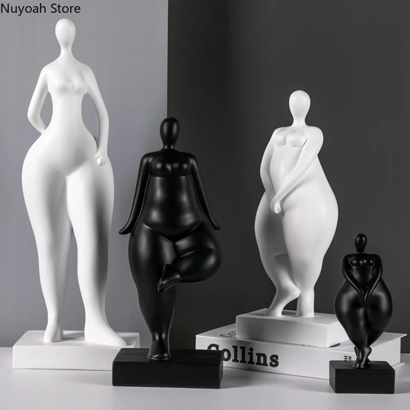 Paprastas, Abstraktus Riebalų Moteris Apdailos Modernus Paveikslas Statula Namų Puošybai Dervos Amatų Kambarį Dekoro Priedai 4