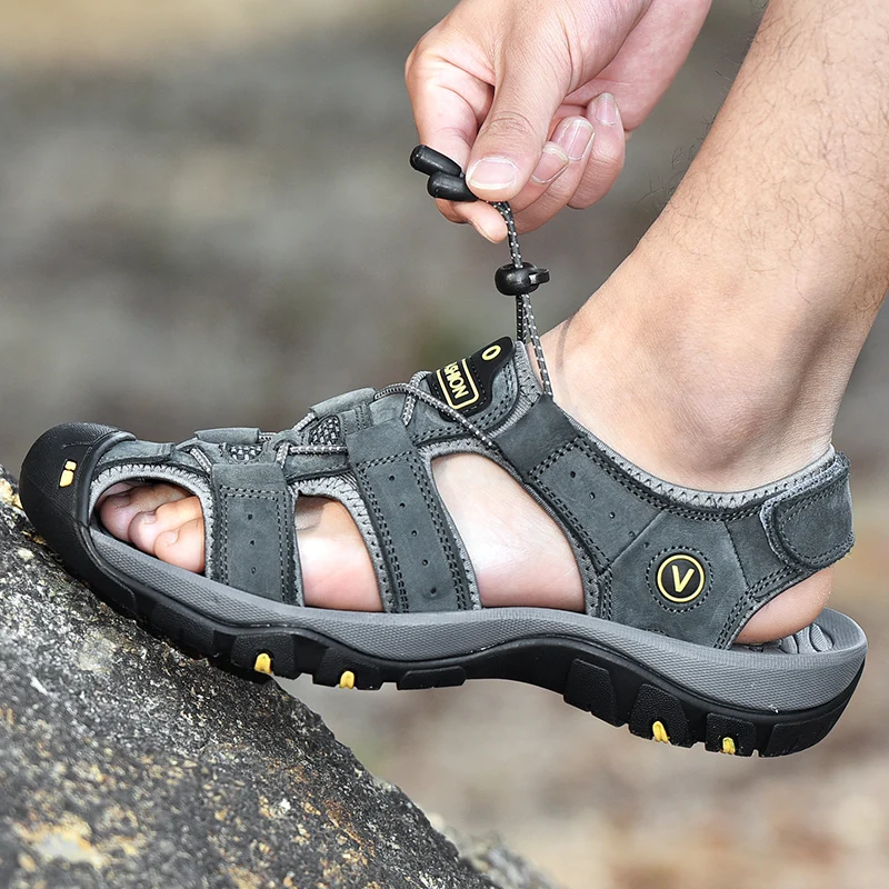 Nauji odiniai vyriški batai vasarą 2021 didelis kiemuose vyrai sandalai, vyrai sandalai mados sandalai, šlepetės metrų 38: 48 0