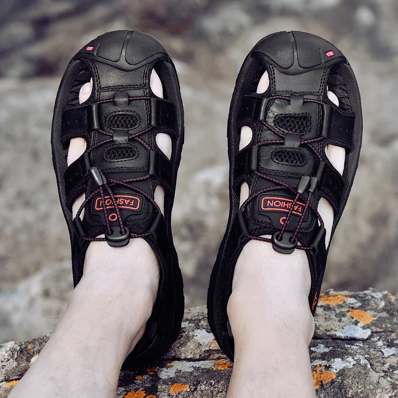 Nauji odiniai vyriški batai vasarą 2021 didelis kiemuose vyrai sandalai, vyrai sandalai mados sandalai, šlepetės metrų 38: 48 5