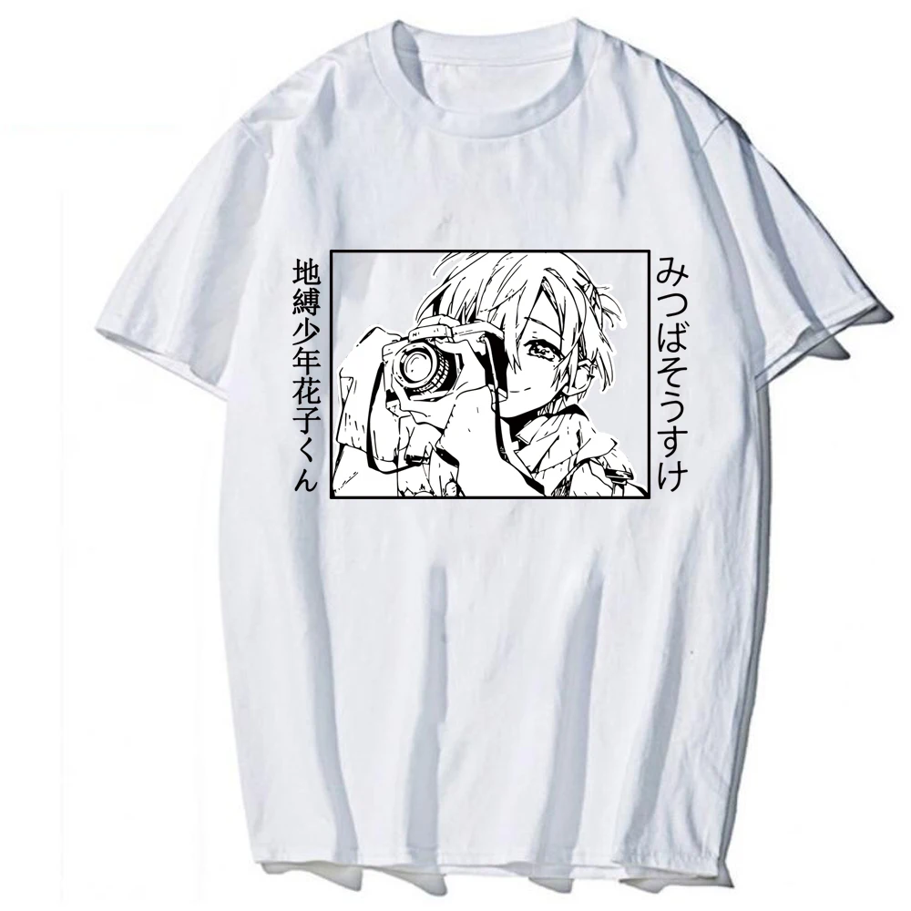 Mados O-Kaklo Viršūnes Atsitiktinis Palaidų Anime Marškinius Vyras ir Moteris White T-Shirt Tualetas-Privalo Hanako-kun 3
