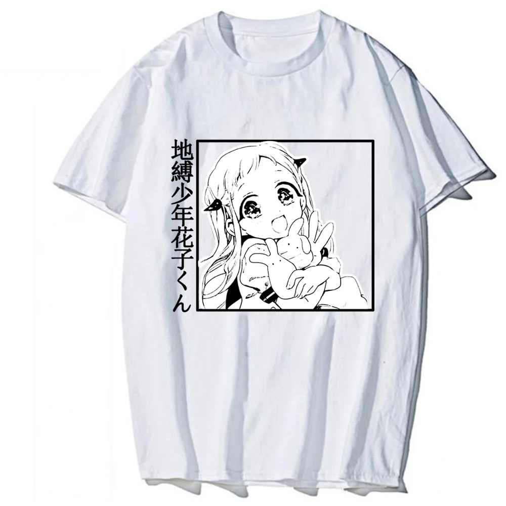 Mados O-Kaklo Viršūnes Atsitiktinis Palaidų Anime Marškinius Vyras ir Moteris White T-Shirt Tualetas-Privalo Hanako-kun 5