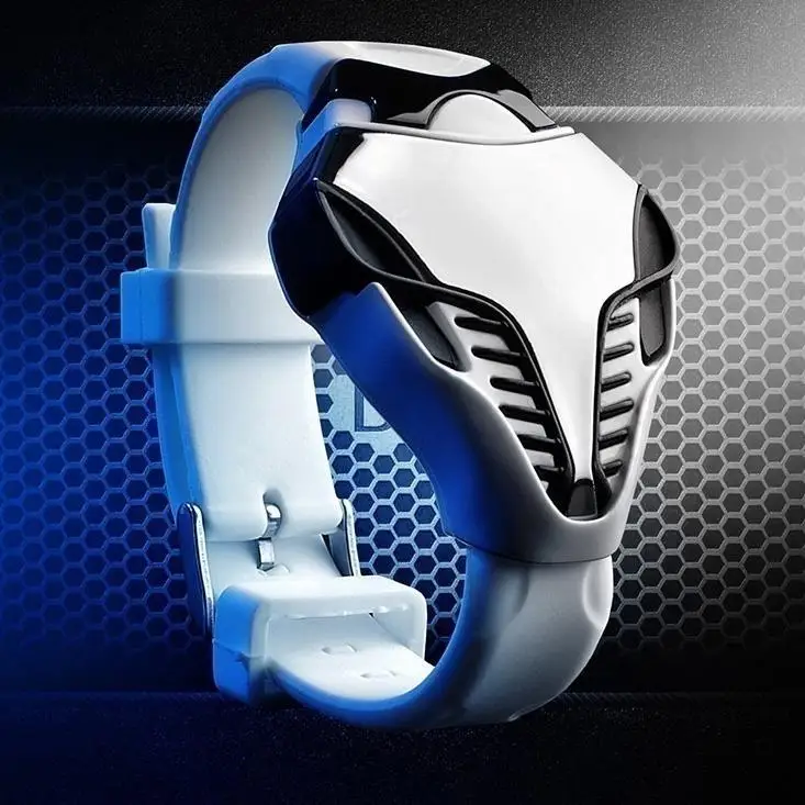 LED vyriški Digi Kobra Trile Dial Silikono Sporto Laikrodžiai 2