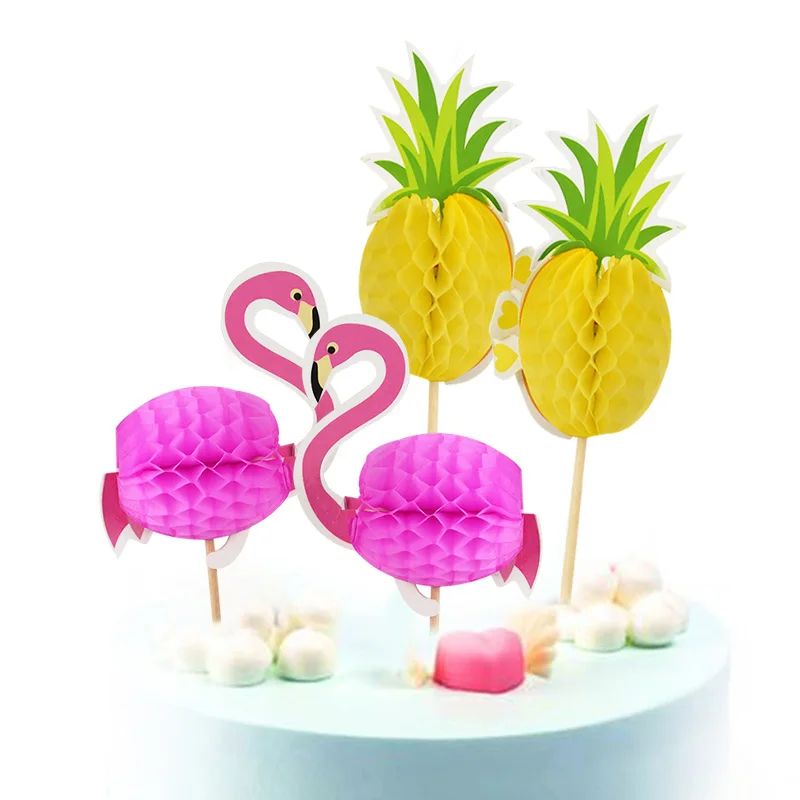 Flamingo Ananasų Keksas Topper Vaisių dantų krapštuką už Havajų Tema Beach Party Apdailos Vestuvių, Gimtadienio Tortas Topper Supplies8 1