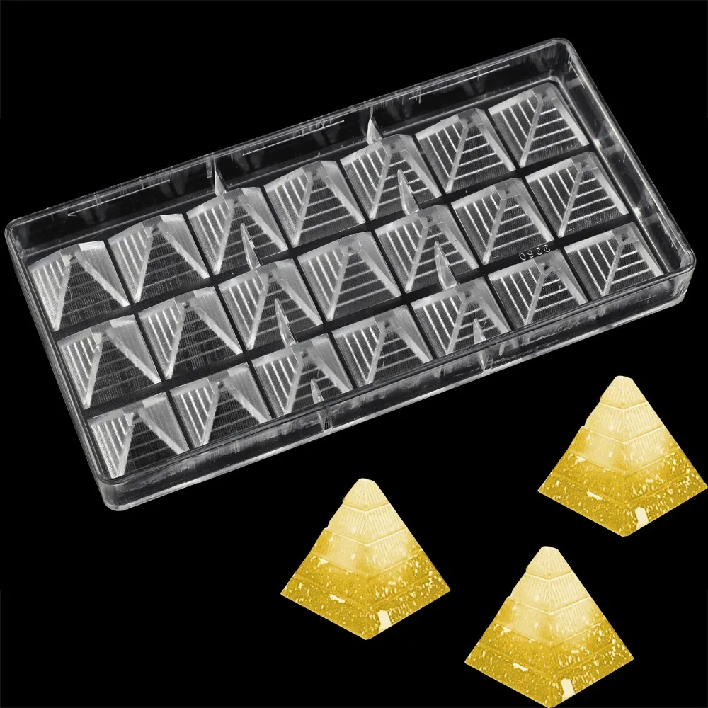 Piramidės formos polikarbonato šokolado liejimo formos 3D Skaidrus tortas dekoravimo priemonės Kūrybos kepimo įrankis 1