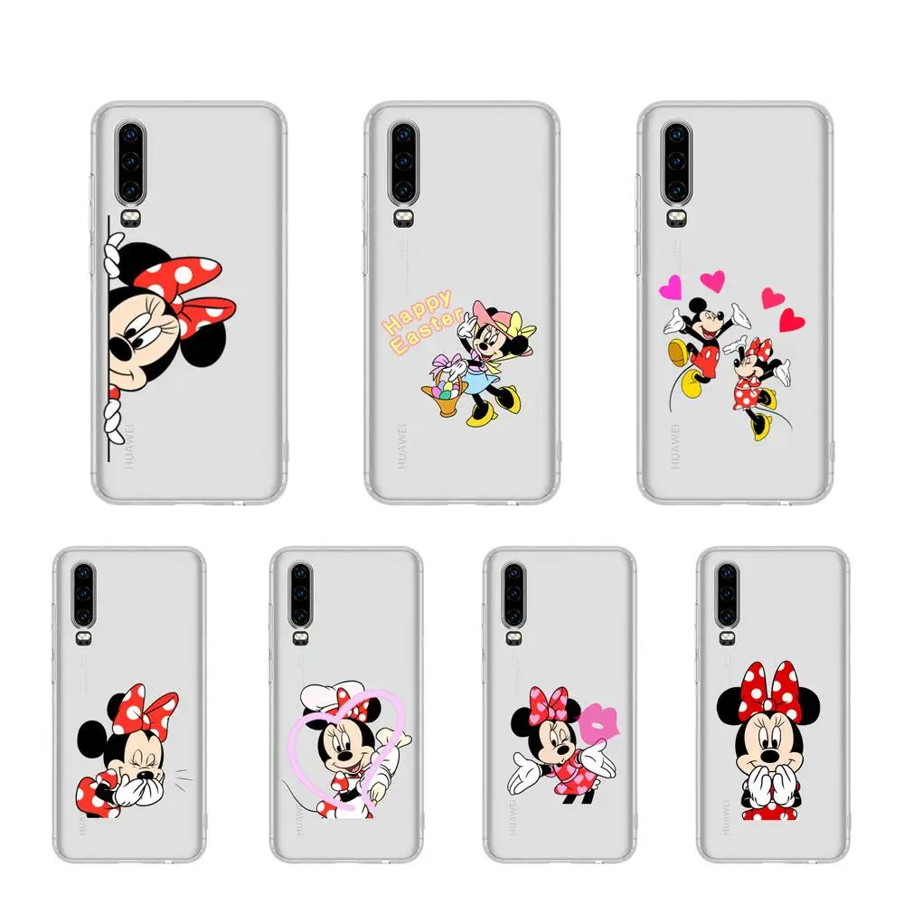 Pelės Minnie ir Mickey Anime Skaidrus, Aiškus Telefono Atveju Huawei Honor 20 10 9 8A 7 5T X Pro Lite 5G Etui Coque Hoesjes 2