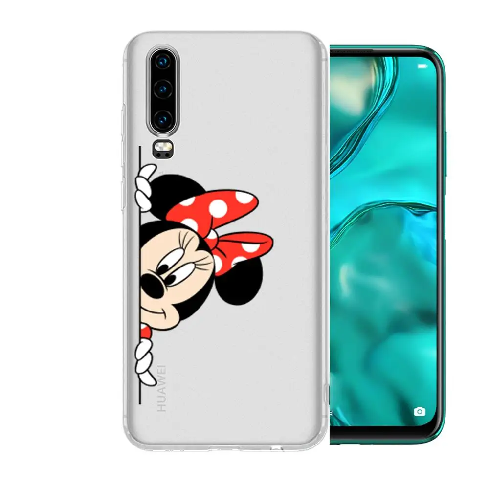 Pelės Minnie ir Mickey Anime Skaidrus, Aiškus Telefono Atveju Huawei Honor 20 10 9 8A 7 5T X Pro Lite 5G Etui Coque Hoesjes 4