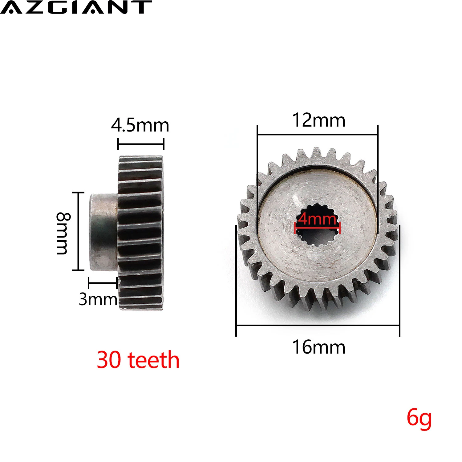 AZGIANT 1pcs 30T M0.5mm metal gear variklinių ištraukiama pusės galinio vaizdo veidrodėlis, skirtas hyundai Santa fa i20 i30 kia K3 K5 Variklinių įrankių 4