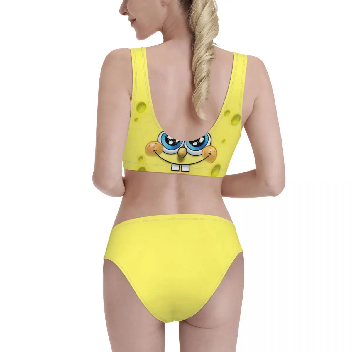 Bikini Sponge0 seksualus 2021 Moterų maudymosi kostiumėlį aukšto Juosmens moterų top karikatūros Moterų Paplūdimio drabužiai 2