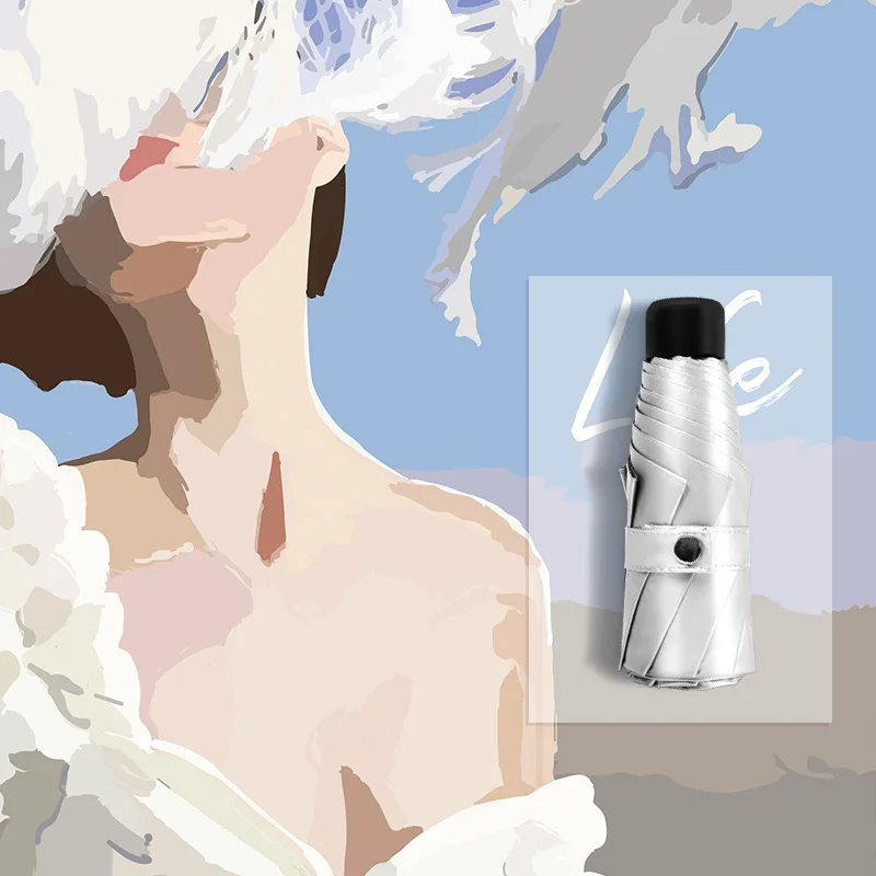 Automatinis Vėjo Tris-grip Ponios Nešiojamų Mados Skėtis Vyrų Dovanų skėtį nuo saulės, Skėtis Anti-ultravioletinių Skėtis 4