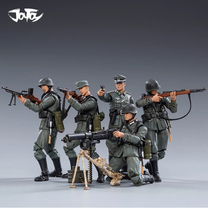 JOYTOY 1/18 Veiksmų Skaičius, antrojo pasaulinio KARO Vokietija Wehrnacht Kareivis Karo (5VNT/Set) Modelis Žaislų Kolekcija 2