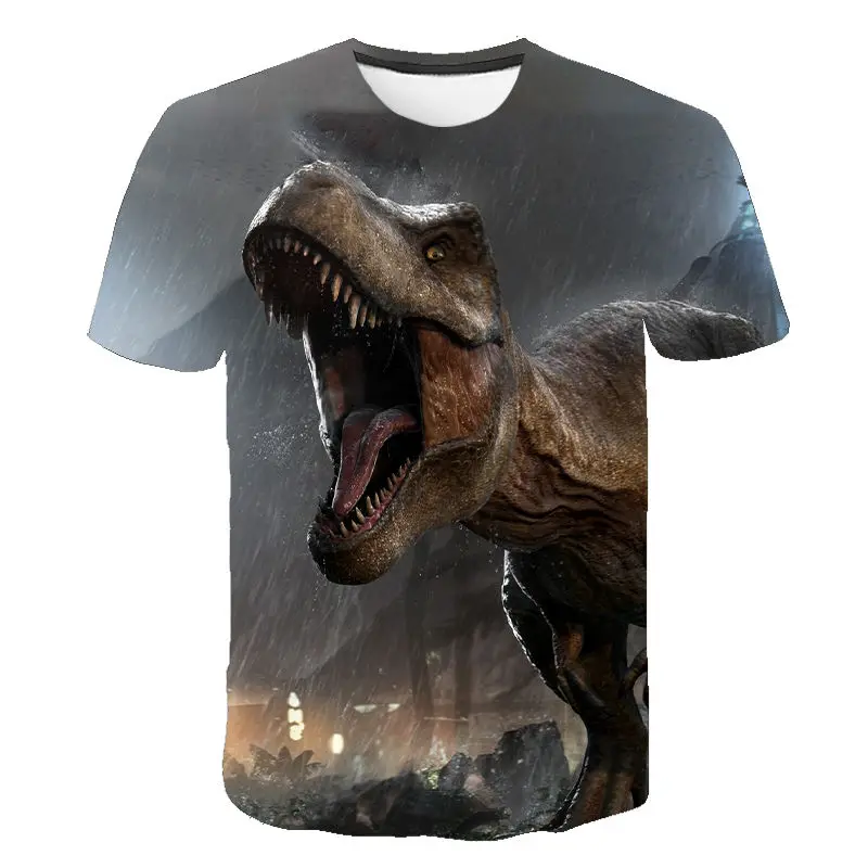 2021 Juros periodo Pasaulyje Sumažėjo Karalystės Kietas Dinozaurų Galvos 3D Print T shirt Berniukų ir mergaičių Hiphop Tee Marškinėlius Berniukas spalvos Drabužius Lašas 1