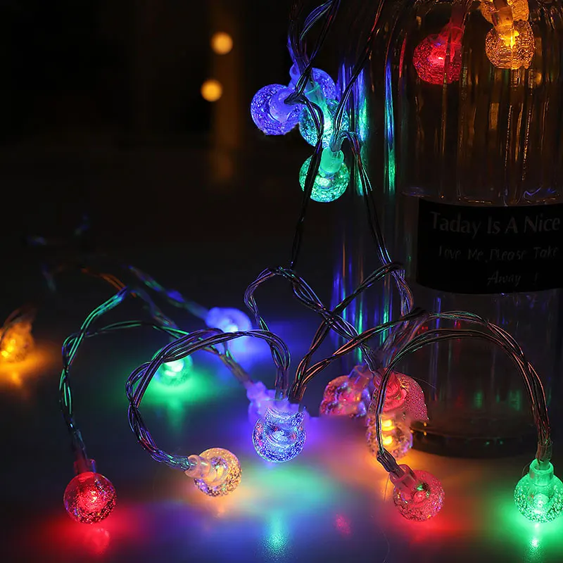 Spalva Bubble Ball LED Styginių Šviesos Žiburiai Kalėdų Atostogų Apšvietimo Apdaila partijų Vestuvių Pasakų Girliandą Navidad Dekoras 3