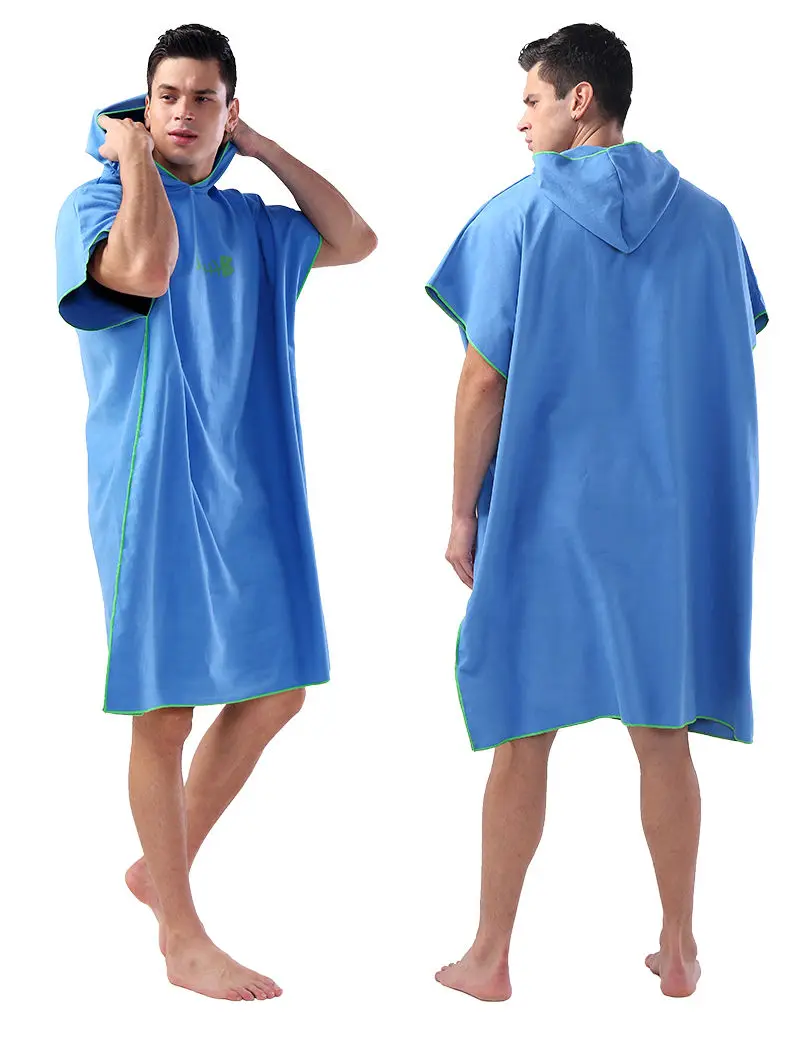 Chalatas su gobtuvu apsiaustu suaugusiųjų greitai džiūsta vonia rankšluostį vyrų ir moterų maudymosi kostiumą keitimas padengti paplūdimio rankšluostį 2