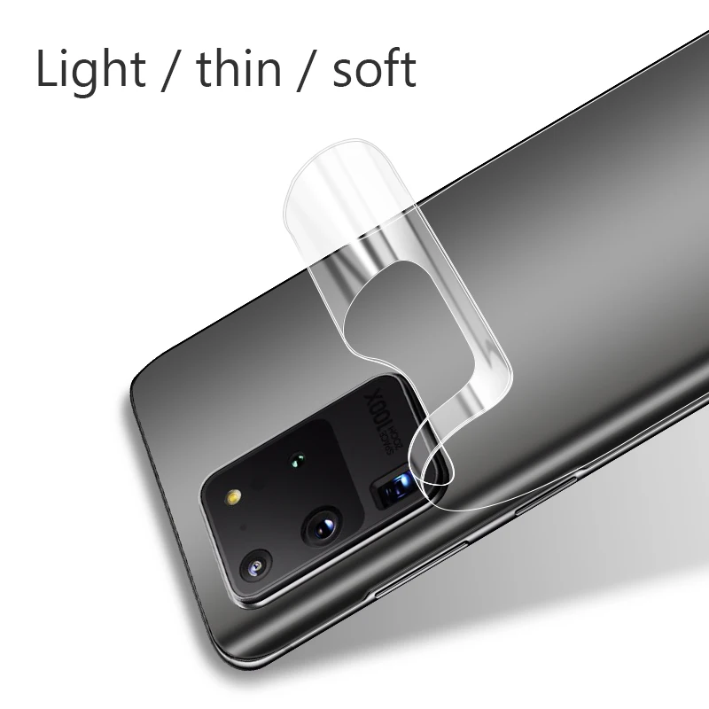 Screen Protector For Samsung Galaxy S20 FE S21 Ultra LTE S21+ Plius Lite 5G Minkštas Hidrogelio TPU / Anglies Pluošto Galinį Dangtelį Filmas 3