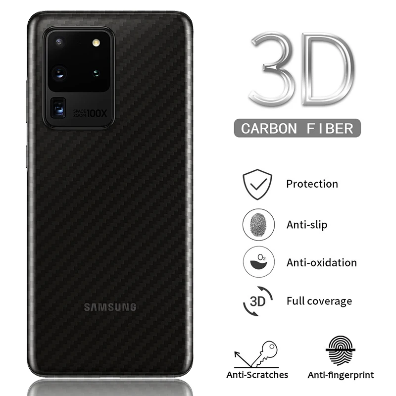 Screen Protector For Samsung Galaxy S20 FE S21 Ultra LTE S21+ Plius Lite 5G Minkštas Hidrogelio TPU / Anglies Pluošto Galinį Dangtelį Filmas 4