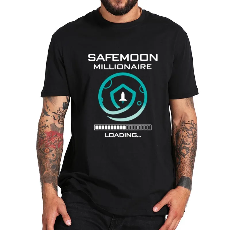 SafeMoon Milijonierius Pakrovimo T-Shirts Mėnulis Cryptocurrency Entuziastai Grafinis Tee Minkštas Medvilnės Viršuje EU Dydis 2