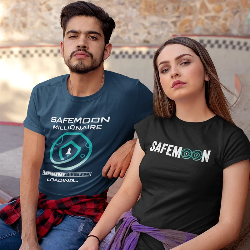 SafeMoon Milijonierius Pakrovimo T-Shirts Mėnulis Cryptocurrency Entuziastai Grafinis Tee Minkštas Medvilnės Viršuje EU Dydis 4