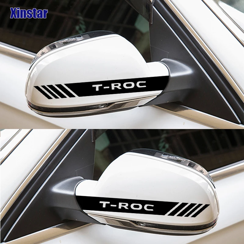2vnt Automobilio galinio vaizdo Veidrodis Lipdukai VW Volkswagen T-Roc TROC 5
