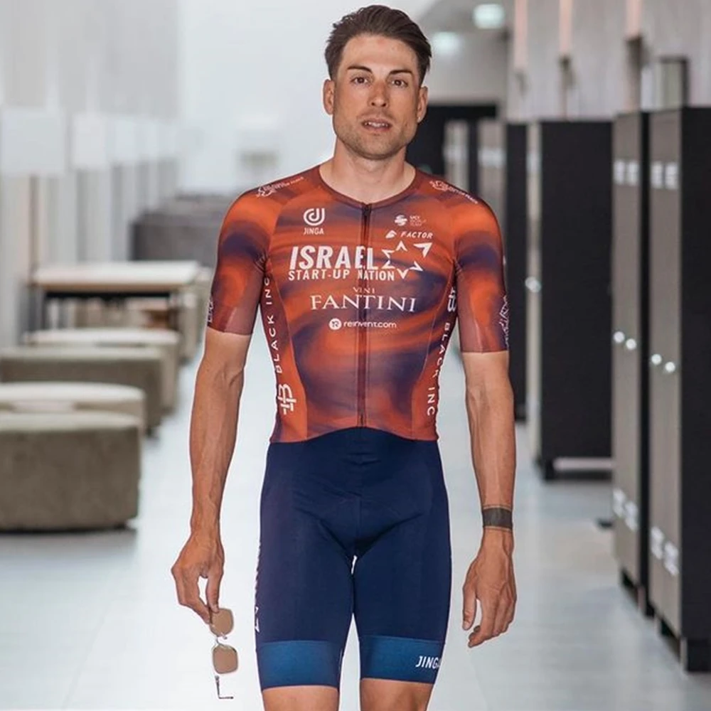 Izraelis 2021 pro komandos vyrai triatlonas tiktų dviračių trumpomis rankovėmis jersey Jumpsuit drabužių Čempionas dviratį MTB ropa ciclismo skinsuit 1