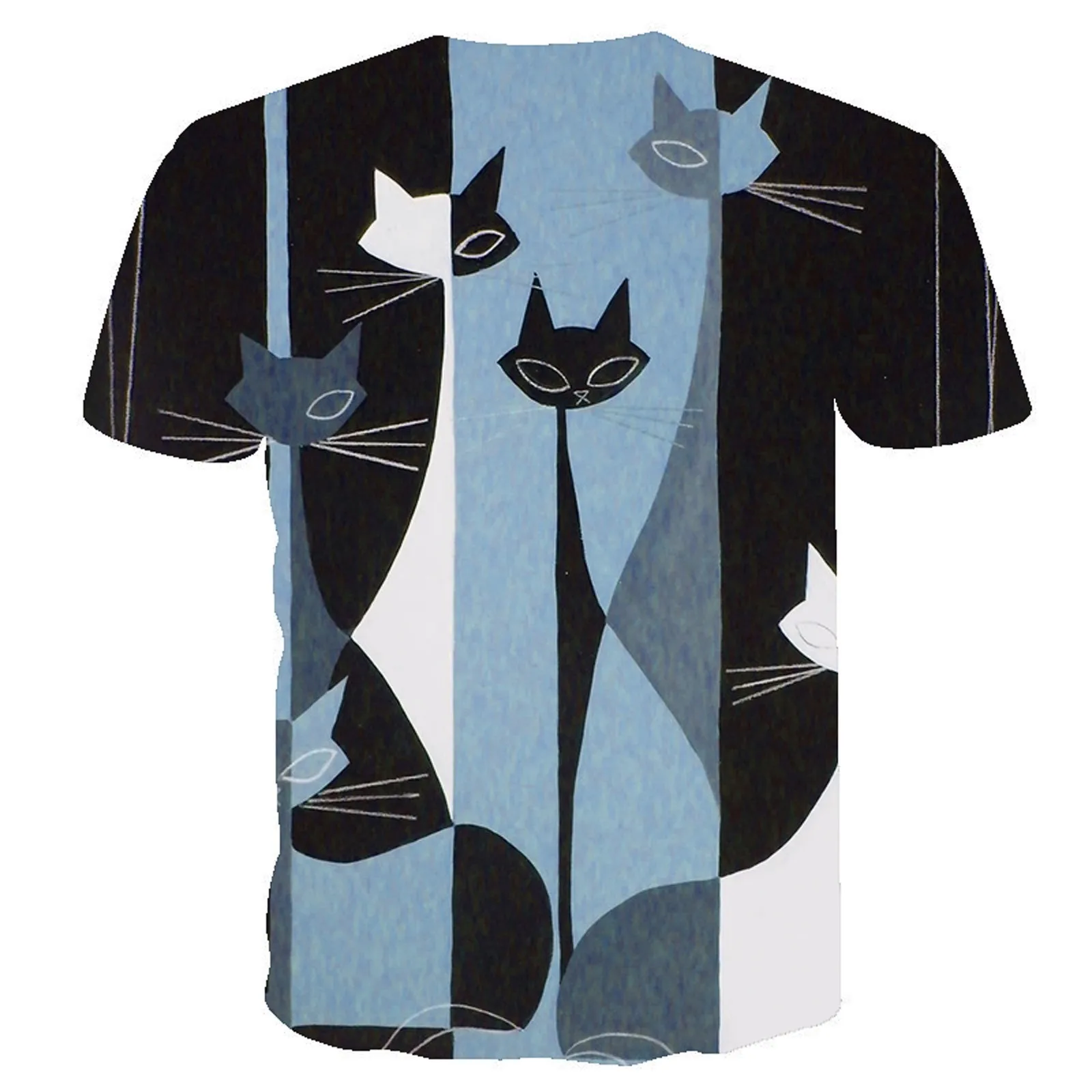 Harajuku Animaciją Kačių Spausdinti Marškinėliai Moterims trumpomis Rankovėmis O Kaklo Laisvus Marškinėlius 2021 M. Vasaros Atsitiktinis Viršūnes Moterų Camisetas Mujer #T2P 1