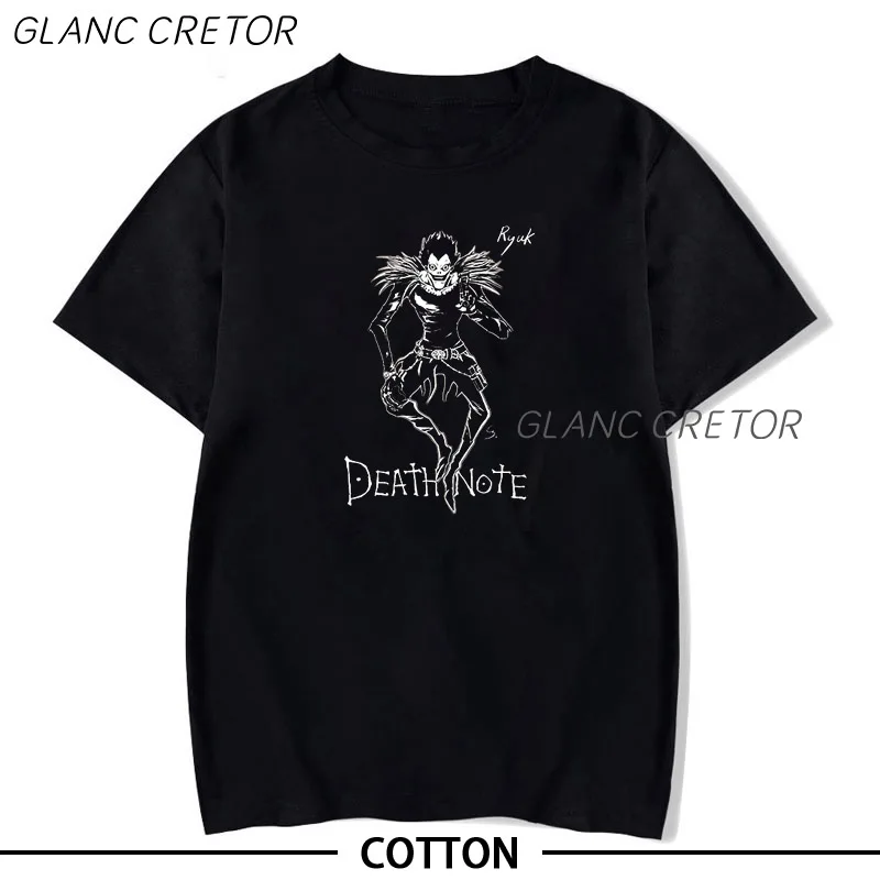 Mirties Atspausdintas Marškinėliai Harajuku Gotikos Tees Mados Japonų Anime Shirt Vyrai Tee Medvilnė Negabaritinių Marškinėlius 2
