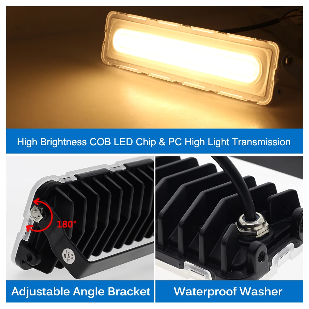 COB LED Potvynių Šviesos 50W AC220V Aukšto Ryškumo LED Prožektorius IP65 Vandeniui Dėmesio Kraštovaizdžio Sienos Lauko Būsto Apšvietimas 0