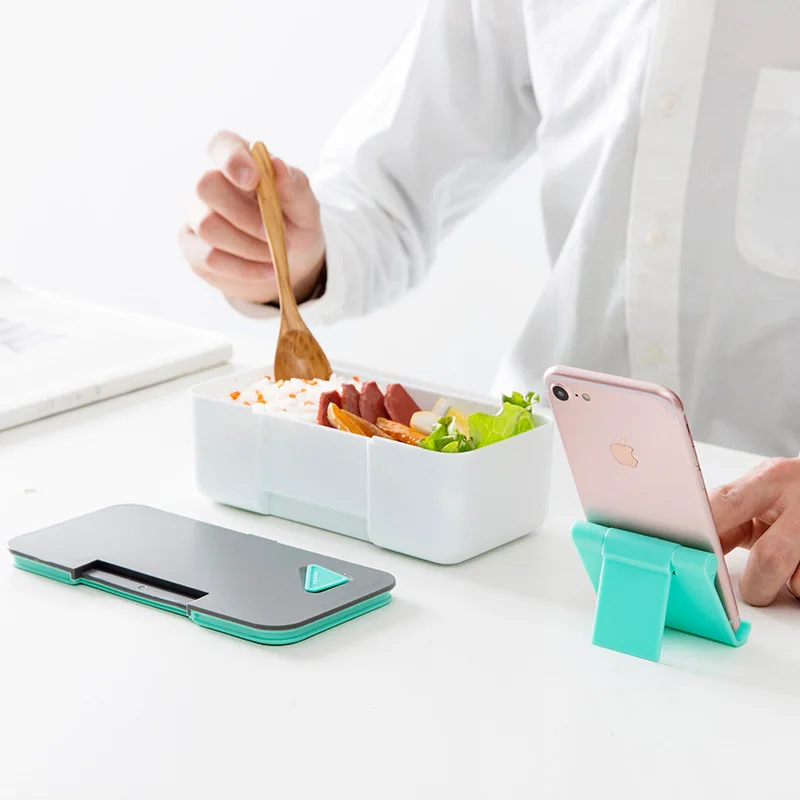 Kūrybos Japonų Stiliaus Microwaveable Priešpiečių Dėžutė Telefono Turėtojas Nešiojamų nepralaidžiose Bento Pietūs Lauke Berniukų ir Mergaičių Bento Pietūs Lauke 3