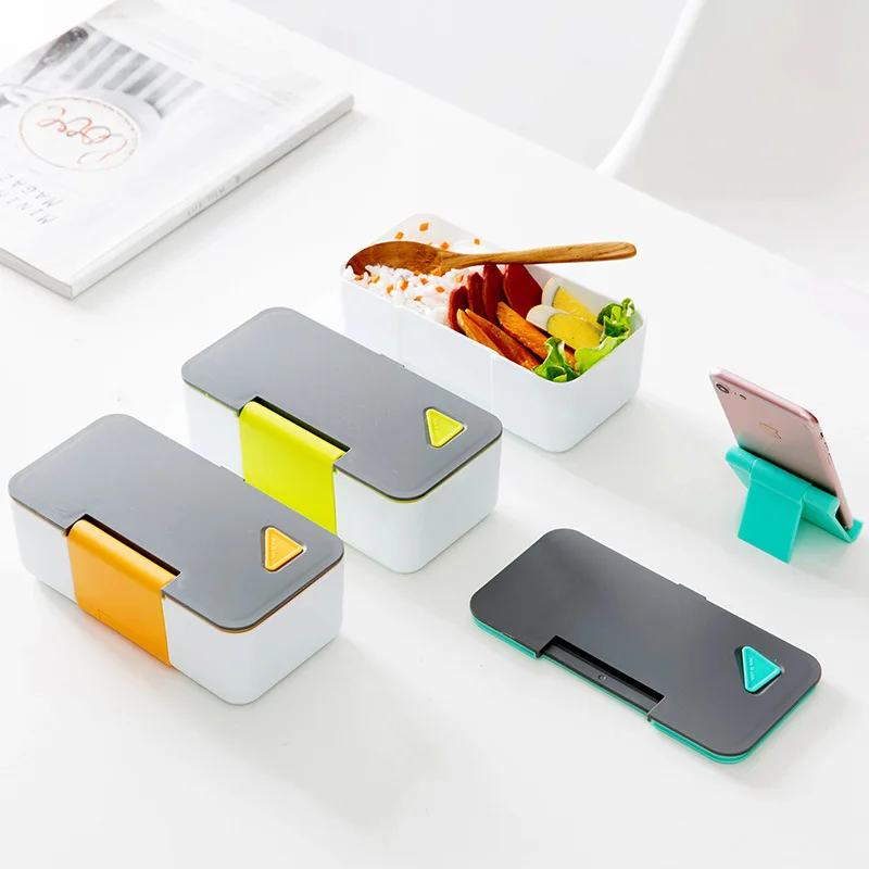 Kūrybos Japonų Stiliaus Microwaveable Priešpiečių Dėžutė Telefono Turėtojas Nešiojamų nepralaidžiose Bento Pietūs Lauke Berniukų ir Mergaičių Bento Pietūs Lauke 5