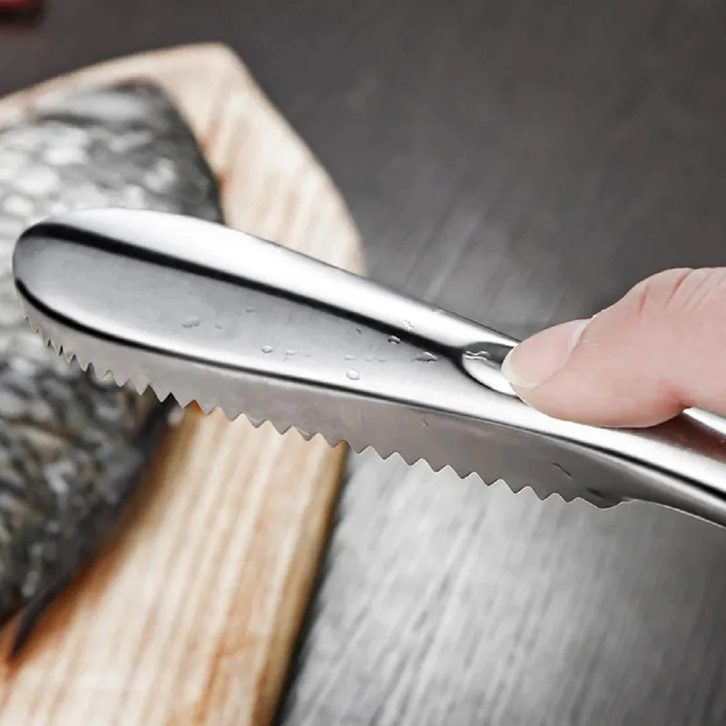 Aukštos kokybės nerūdijančio plieno žuvų odos teptuku dantytas žvynų švaresnis lengvai pašalinti žvynų grandiklis virtuvės įrankis 3